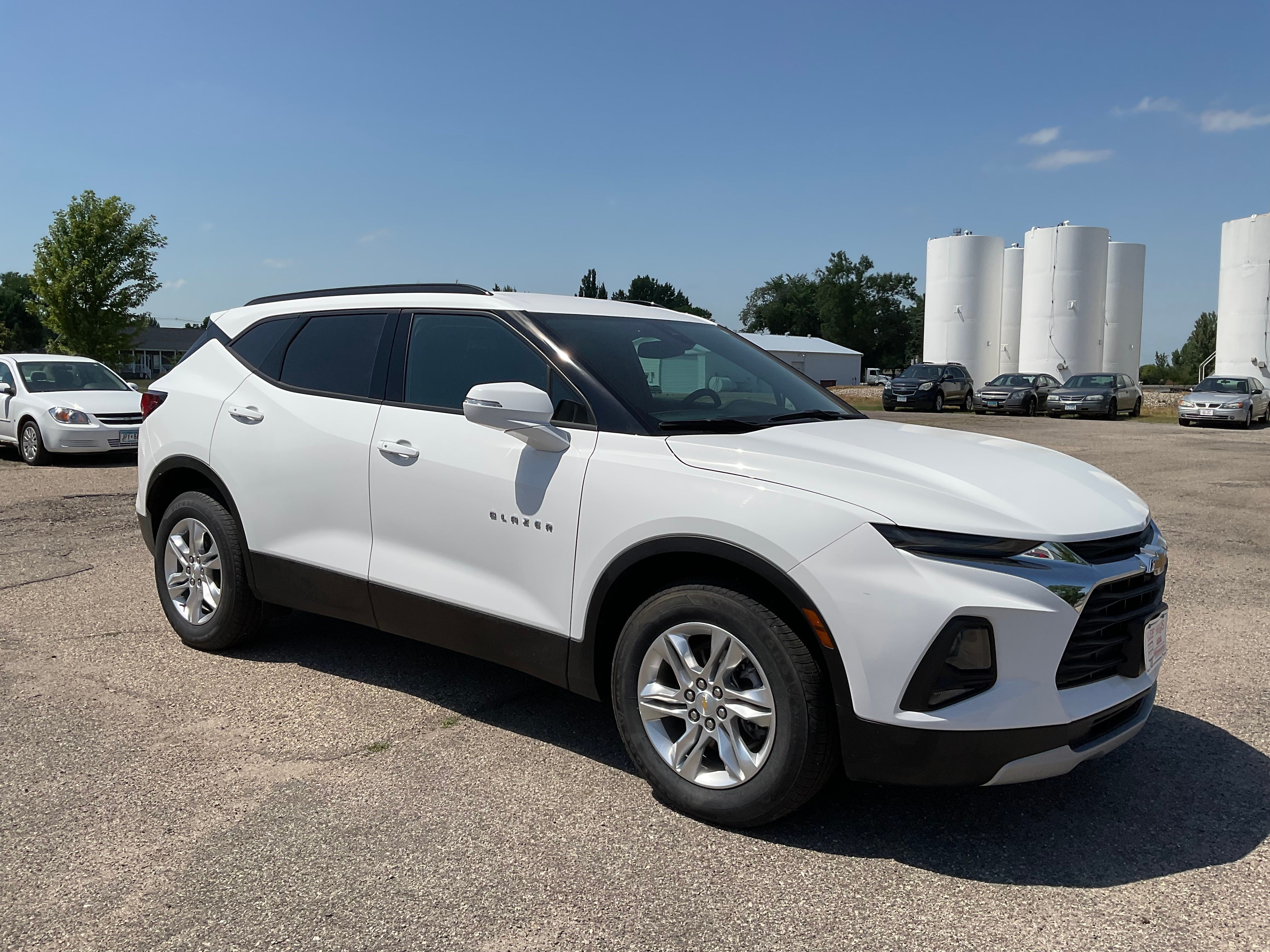 2022 Chevrolet Blazer 2LT in Summit White — front three-quarter view